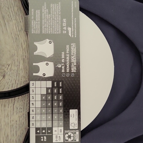 🛍Avia Womens L Cropped Sports Bra Blue Grey Low Support Stretch 2 Pack NEW - Picture 6 of 10